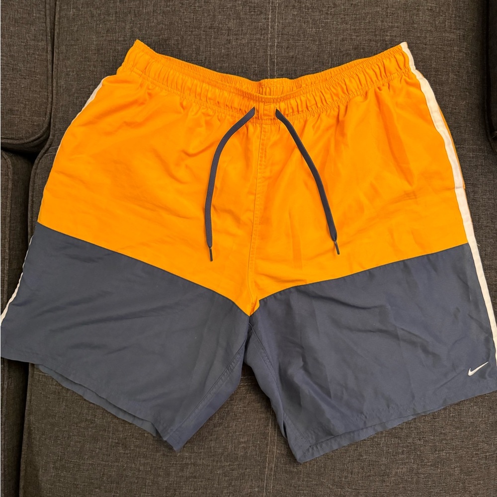nike swim trunks xl mens Blue & Orange